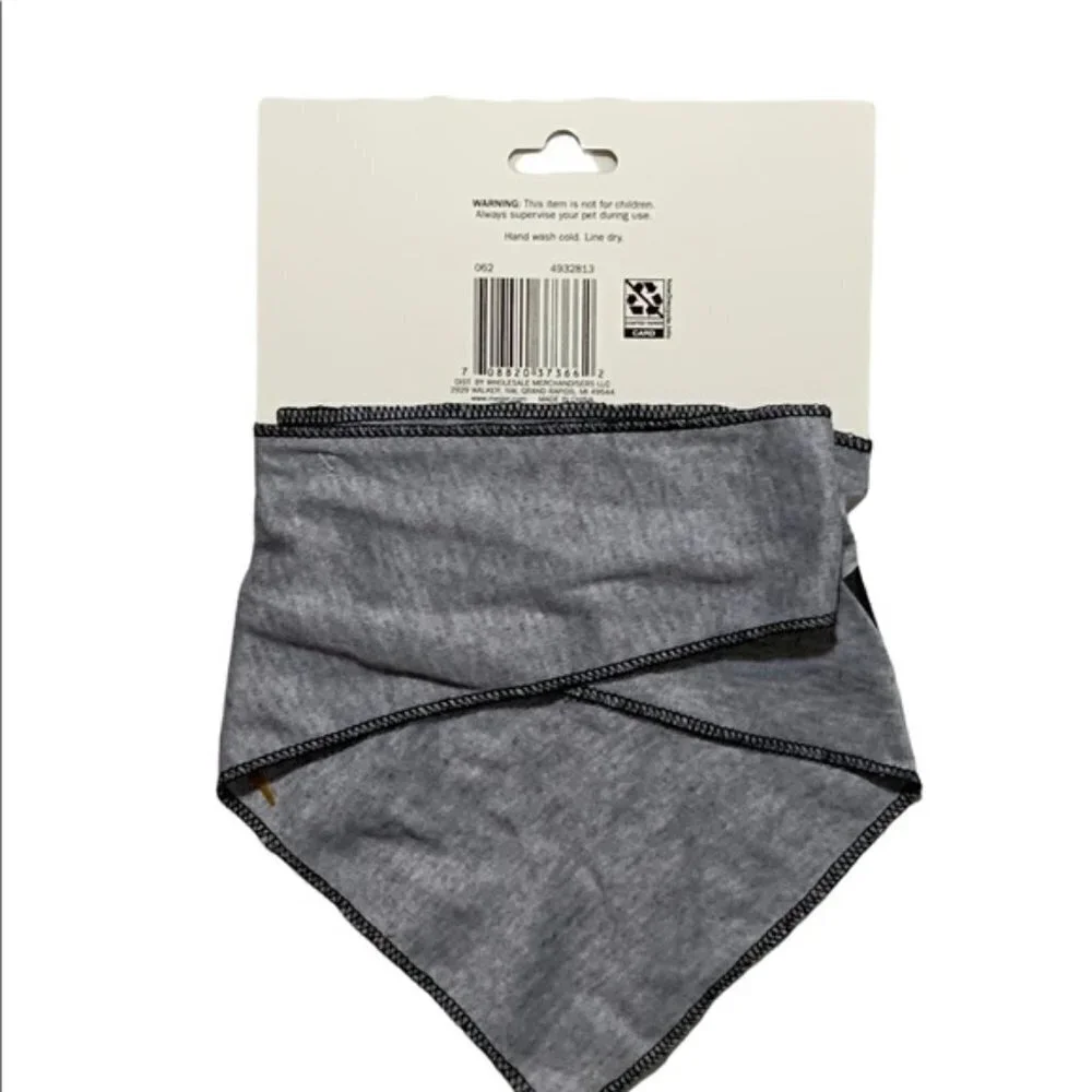 Dog Bandanna Trouble Maker Adjustable Tie On Gray Black Graphic Large X Large